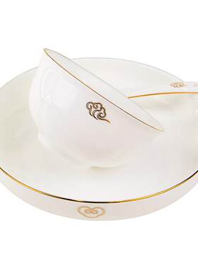 吉祥如意骨瓷饭碗家用轻奢餐具
