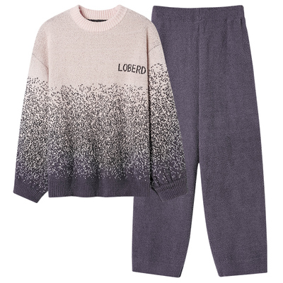 莫代尔情侣半边绒套头家居服套装