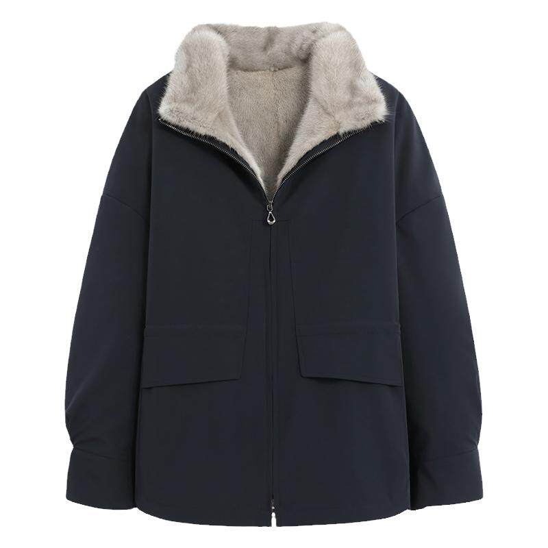 貂皮内胆派克服短款BHNGLKM皮草