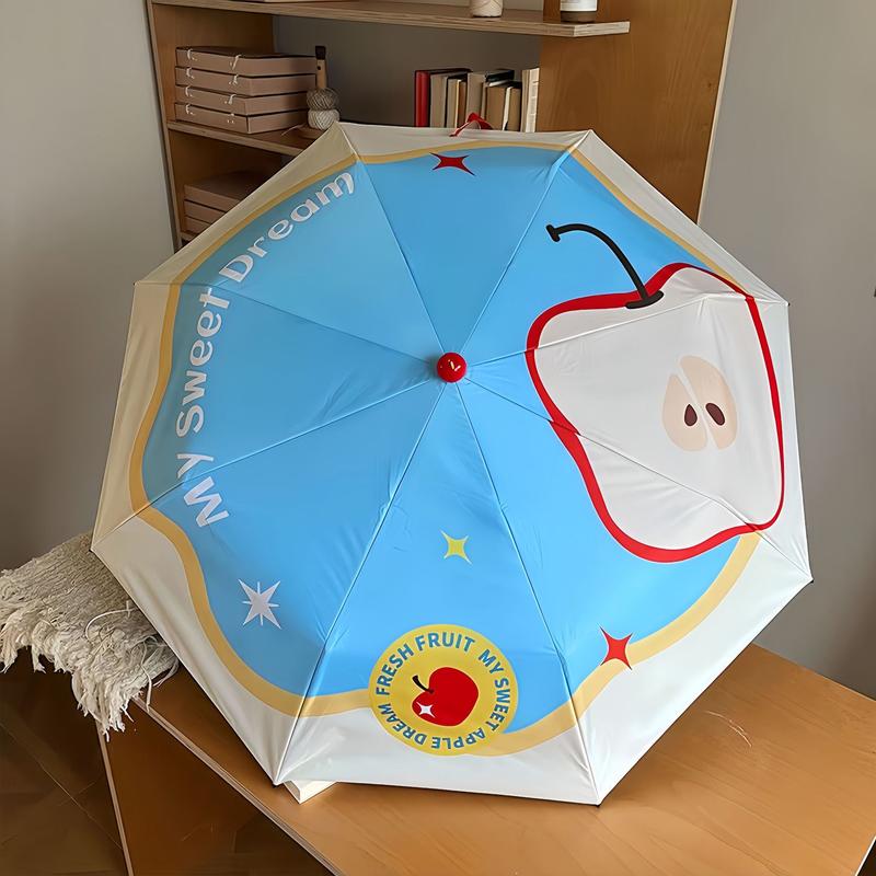 苹果靴子折叠太阳伞可爱防晒两用雨晴遮阳伞紫外线ins高颜雨伞值