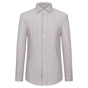 WANTSUIT卡白色条纹衬衫男正装上衣修身内搭绅士老钱