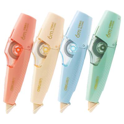 得力便携修正带可换替芯笔型迷你