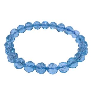 天然冰透托帕石切角手串尼泊尔水晶手链清新饰品送生日礼物情侣款