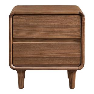 政府补贴全友家居现代简约北美黑胡桃木床头柜卧室置物床边实木柜