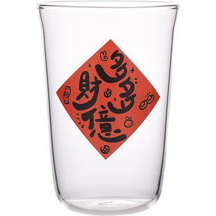 中式高硼硅玻璃杯套装好看漂亮的喝水杯子家用果汁杯牛奶杯啤酒杯