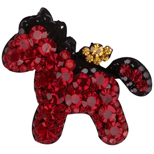 马年本命年水钻红色发夹女2026新款侧边夹前额刘海碎发夹新年发饰