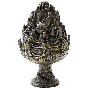 错金铜博山炉纯铜仿古镂空香炉熏香家用沉檀香炉创意摆件桌面熏炉