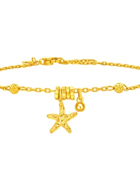 18K金辰星海星跑环星星手链爆闪