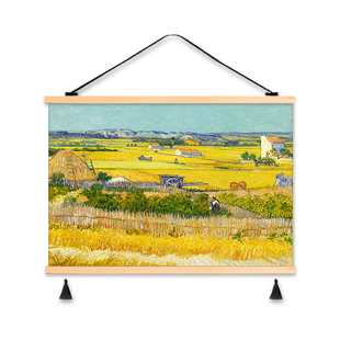 梵高艺术油画布艺挂画电表箱遮挡画墙面装饰挂布背景布墙布免打孔