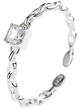 女s925银锆石仿珍珠ins风戒指