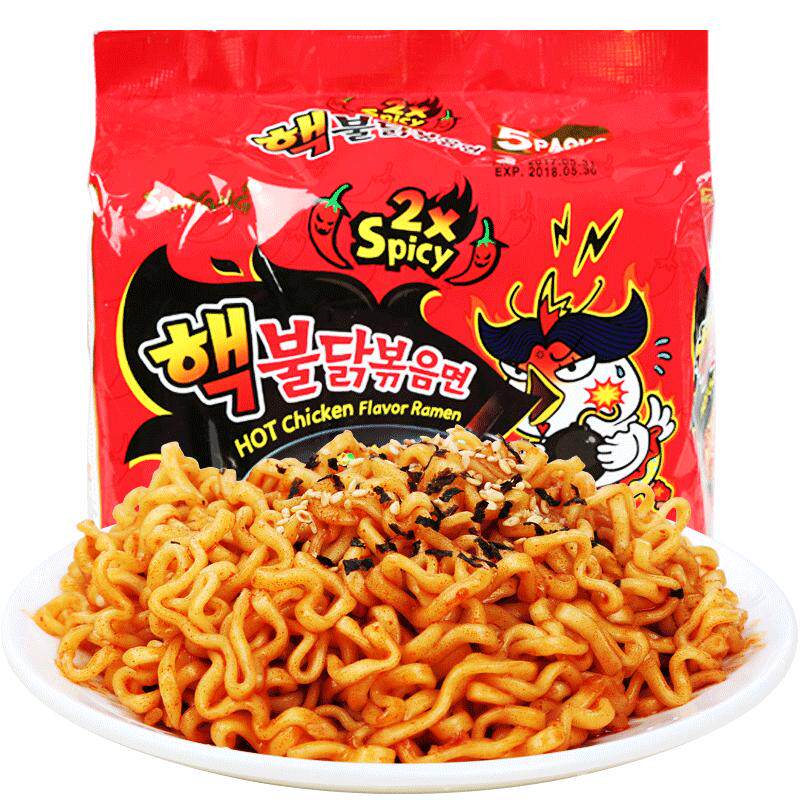 三养双倍辣火鸡面炸酱奶油拉面
