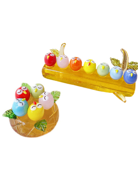 现货日本进口玻璃可爱风夜莺摆件