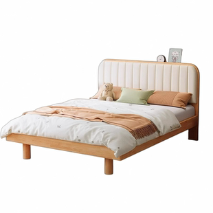 橡木实木儿童床蒙氏地台床青少年带床头单人床男孩女孩家用小床