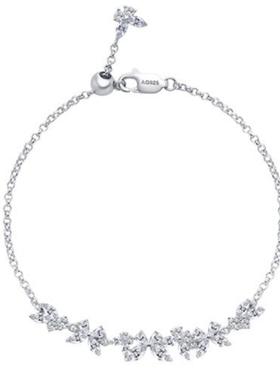 蝴蝶锦簇钻石手链女925银