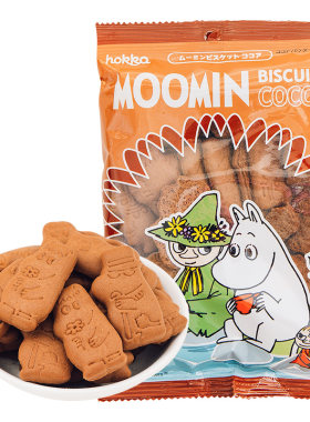 日本进口北陆姆明可可味60g饼干