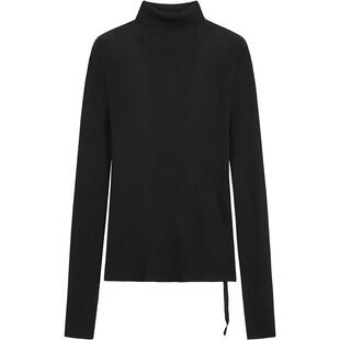 LESS高领打底针织衫女系带设计感薄款休闲修身内搭上衣2O1310760