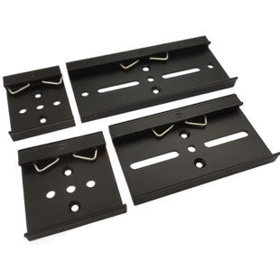 华企铭通DIN35mm导轨卡扣交换机卡扣固定安装支架铝合金黑白色座