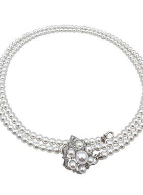 气质优雅轻奢玫瑰珍珠吊坠项链