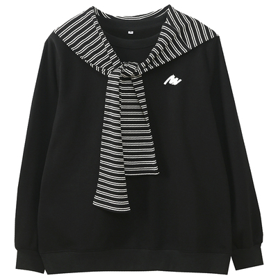 韩系休闲风时尚宽松遮肉披肩卫衣