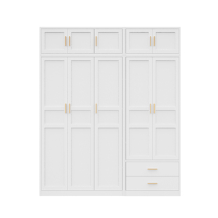 包安装铁艺衣柜卧室衣帽间柜子钢制设计实用金属衣柜直角转角柜