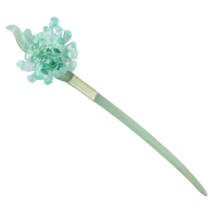 青玉案 热缩花簪古风汉服盘发步摇仿玉发簪国风旗袍簪子日常发钗