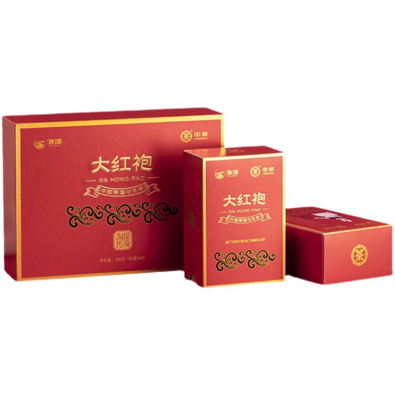 中茶海堤传奇大红袍礼盒中足火