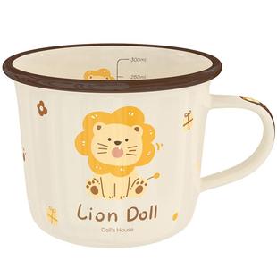 川岛屋原创牛奶杯微波炉可加热专用刻度陶瓷马克杯子儿童水杯家用