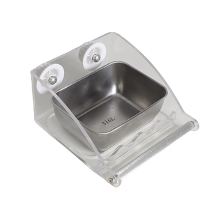 防溅鹦鹉喂食器鸟食盒喂鸟器饮水器食罐食槽多功能鸟用不锈钢食盒