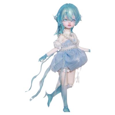 bjd娃娃六分海月水母触须蓝渐变