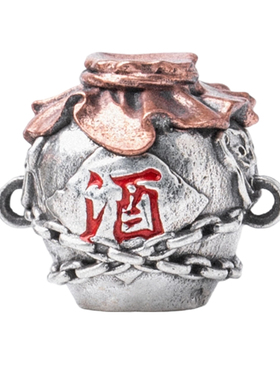 琢匠馗爷酒坛隔珠钟馗道系三通文玩配饰星月手串配珠diy银饰配件