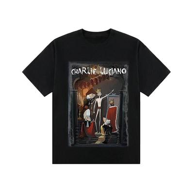 cl短袖卡通动画字母印花图案高清印花男女秋冬圆领宽松t恤情侣ins