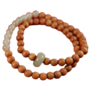 普陀山芭比檀木双圈手串男士手持盘玩天然老山檀香木佛珠手链女款