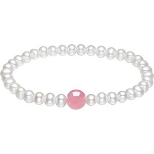 周六福淡水珍珠手串女粉色芙蓉石手饰优雅甜美送女友生日礼物