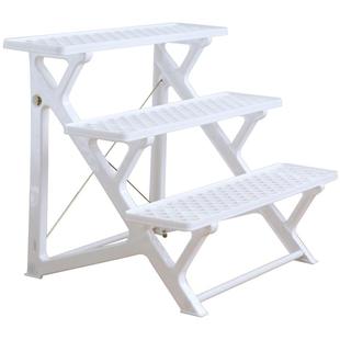 爱丽思塑料阳台置物架户外庭院收纳阶梯式花架多肉专用花盆爱丽丝