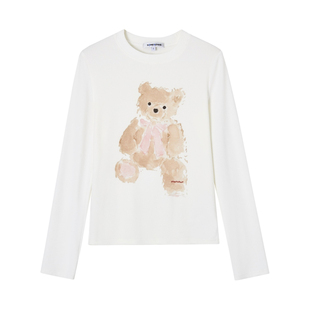 SOMESOWE 甜系小熊云朵长袖T恤