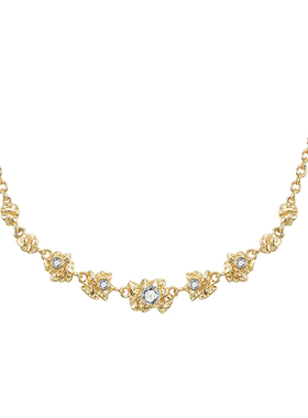 森吾肌理感不规则花朵项链复古