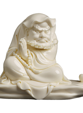 张明贵大师作品陶瓷小达摩摆件