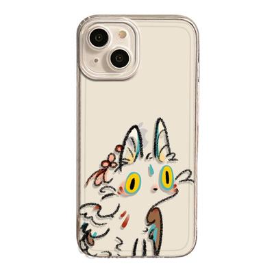 适用华为手机壳搞怪猫咪创意透明