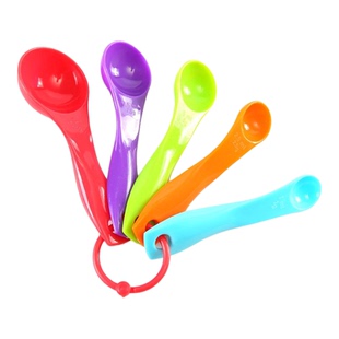 烘焙工具 量勺刻度勺计量勺量匙盐勺克度勺量杯带刻度彩色5件套装