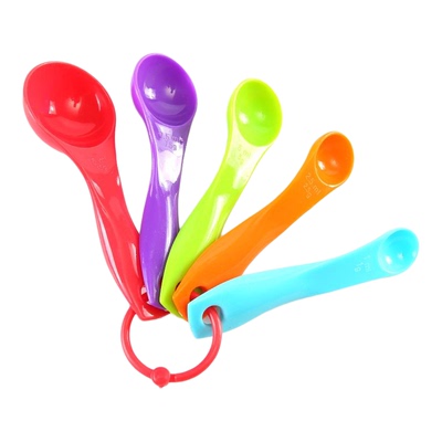 烘焙工具 量勺刻度勺计量勺量匙盐勺克度勺量杯带刻度彩色5件套装