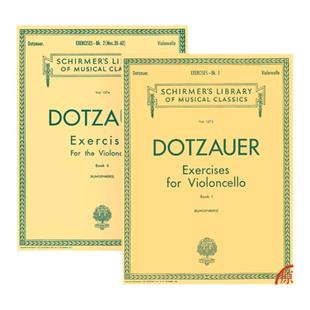 多曹尔 大提琴练习曲 1至62首 全套共一至二卷 希尔默 Schirmer 原版乐谱书 Dotzauer Exercises for Cello HL50258390/50258400