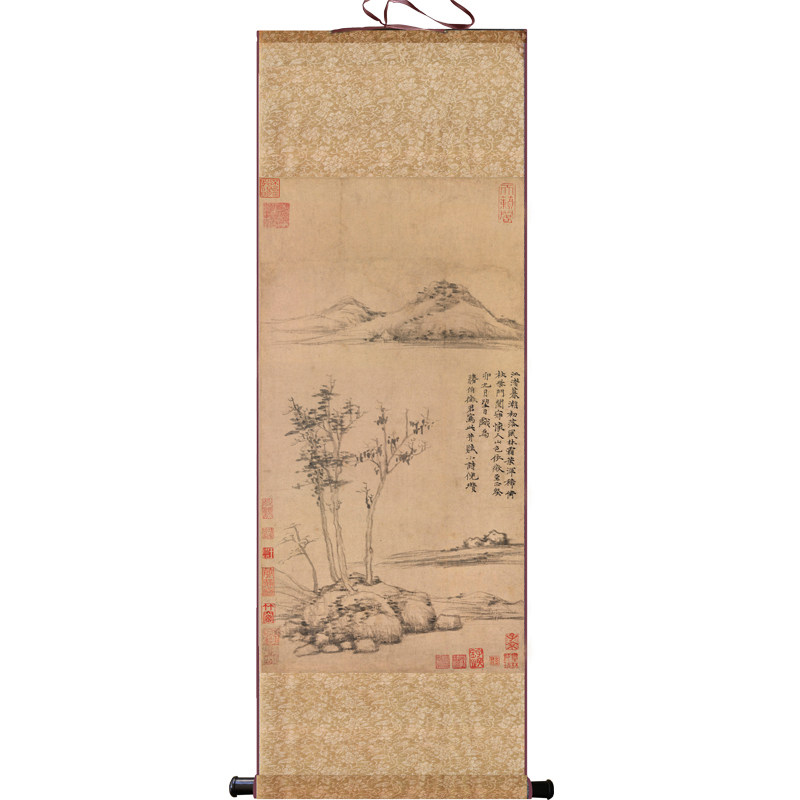 山水图仿古字画名家装饰壁画