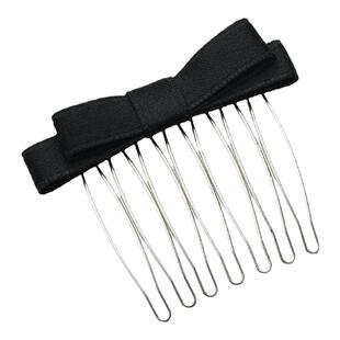 前额短发梳蝴蝶结发插梳发卡刘海梳头饰韩国发饰倒插梳发夹成人女