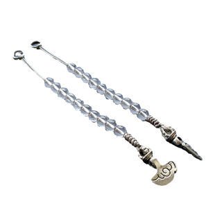 清凉海天然白水晶记数器藏银手链手串配饰配件男女通用