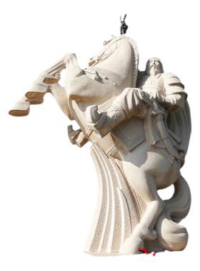 蒙古战马大型公园景观汉白玉定制