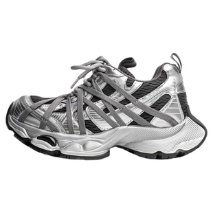 「鞋登」9CM厚底老爹鞋女2026新款网面透气增高休闲运动鞋跑步鞋