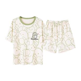 睡衣女款夏2026新款高级感短袖春夏天女士大码可爱恐龙家居服套装