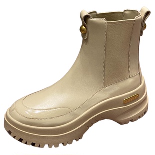 STELLALUNA露娜厚底增高切尔西靴套筒短靴时尚仙女瘦瘦靴SL322075