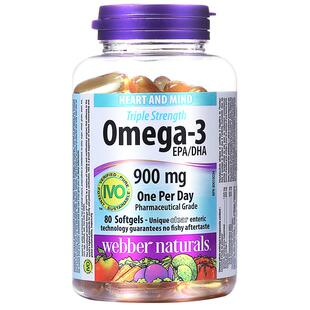 Webber Naturals伟博3倍浓Omega3鱼油80粒