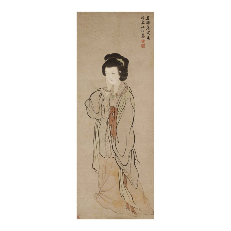 唐伯虎《美人春思图》竖版装饰画